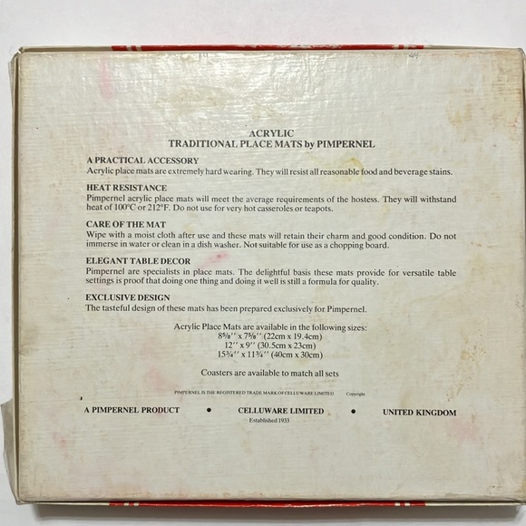 Pimpernel Acrylic Six Traditional Place Mats Around the Farm - Picture 14 of 16